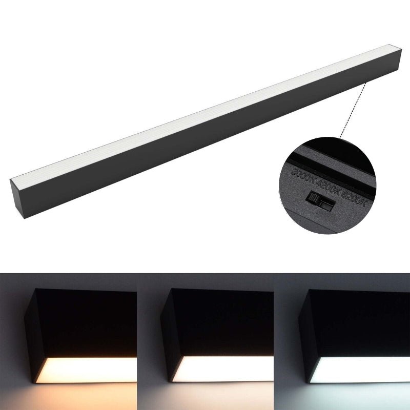 Réglette Suspendue 120 cm Noire 48W CCT - 3000K/4000K/6000K - Silamp France