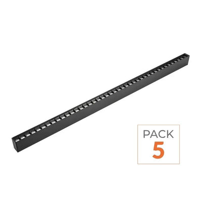 Réglette Suspendue LED 120cm 35W Noir (Lot de 5)