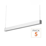 Réglette Suspendue LED Large 120cm 35W Argent (Lot de 5)