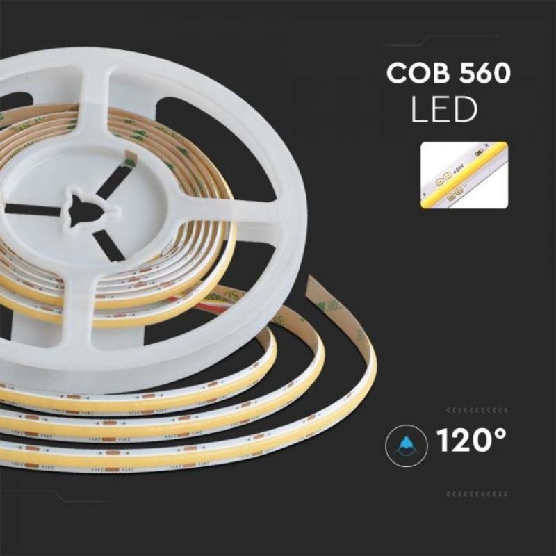 Ruban LED COB Dimmable CCT 24V 18W/m 560 LED/m