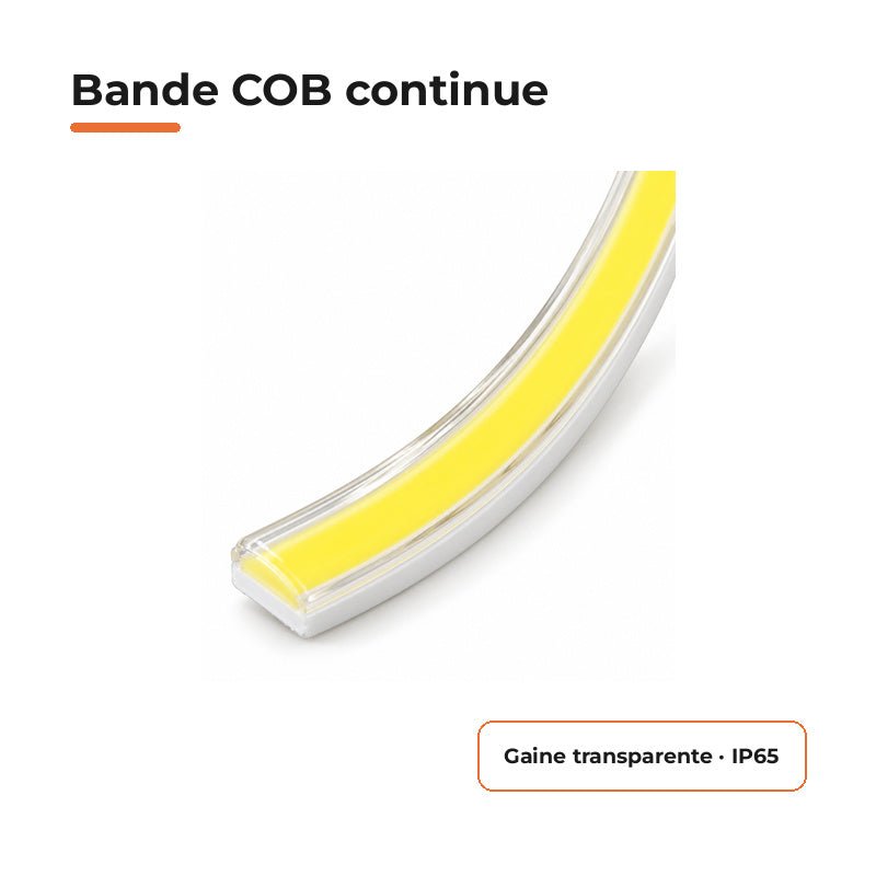 Ruban LED COB 50M 220V Recoupable 50cm IP65 288LED/m - Silamp France