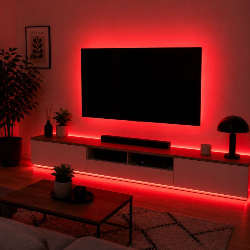 Ruban LED COB AC 296 LED/m 220V 10W/m IP65 25M - Rouge - Silamp France