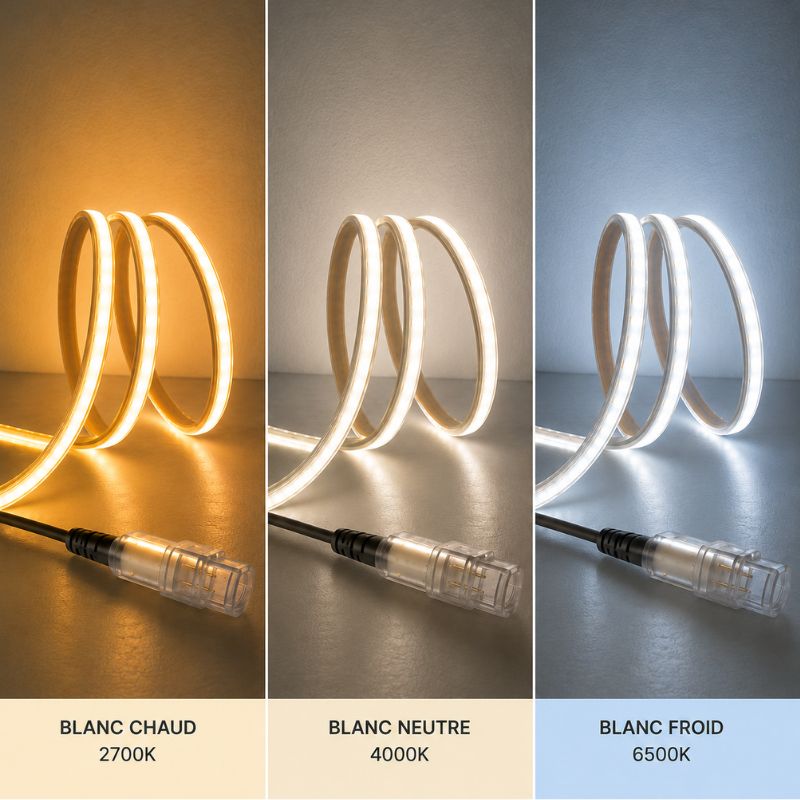 Ruban LED COB AC 296 LED/m 220V 10W/m IP65 (vendu sur mesure au mètre) - Silamp France