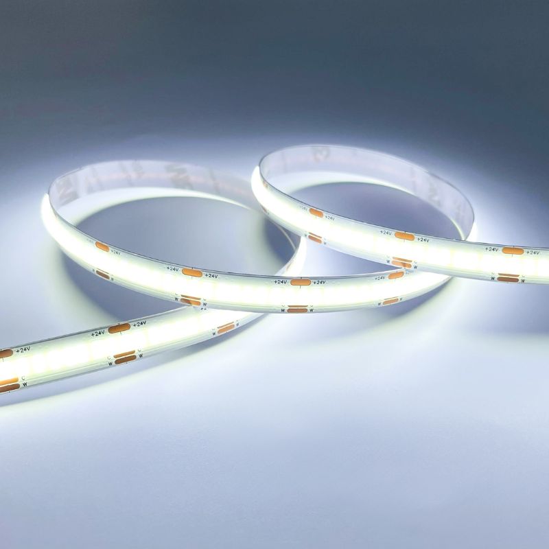 Ruban LED COB CCT 5M 24V IP20 608LED/m 8.2W/m 10mm - 2700K/4000K/6000K - Silamp France