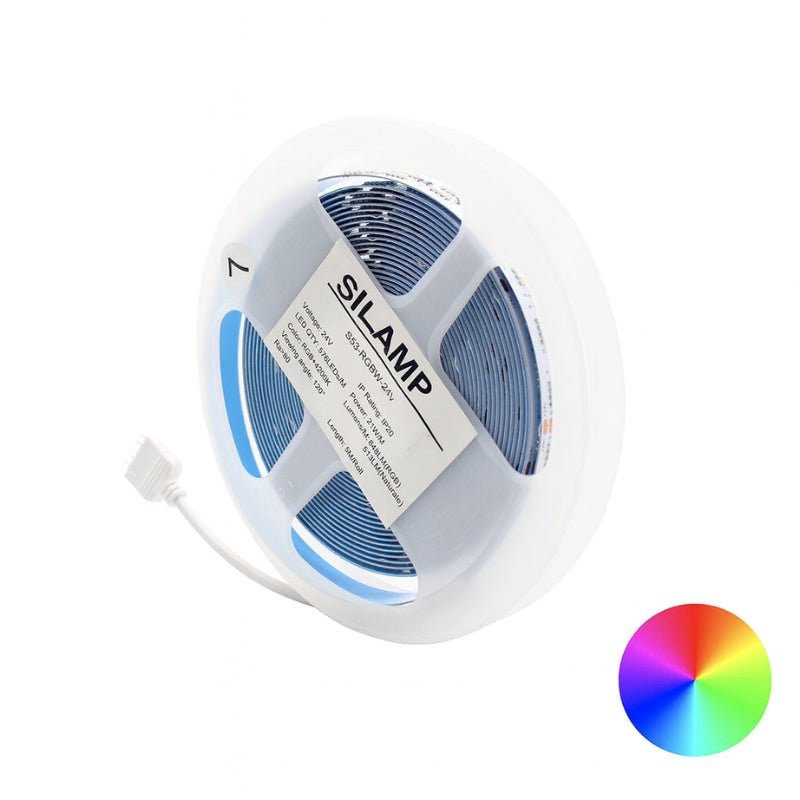 Ruban LED RGBW 24V 21W/m IP20 576LED/m - Silamp France