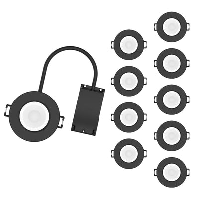 Spot Encastrable 6W Dimmable CCT IP65 NOIR - 3000K/4000K/6500K (Pack de 10)