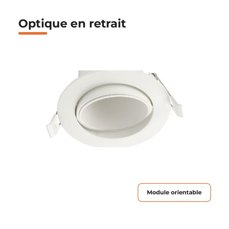 Spot Encastrable Orientable Anti-Éblouissement 8W ø105mm Dimmable CCT Blanc - 3000K/4000K/5700K - Silamp France