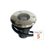 Pack de  5 - Spot Extérieur Encastrable LED IP65 220V Sol 3W 45°
