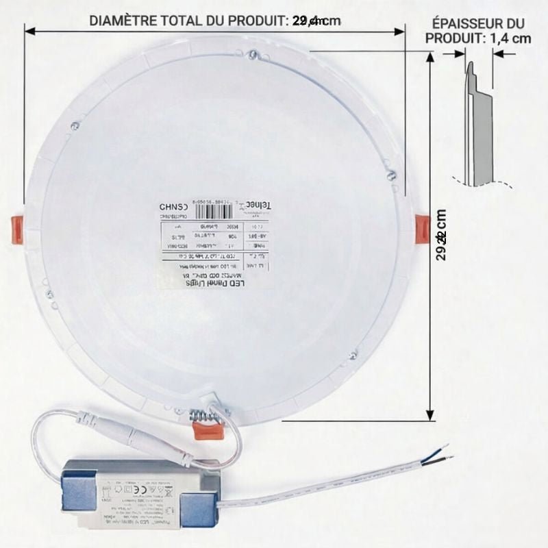 Spot LED 24W Dimmable Rond 300mm - Silamp France