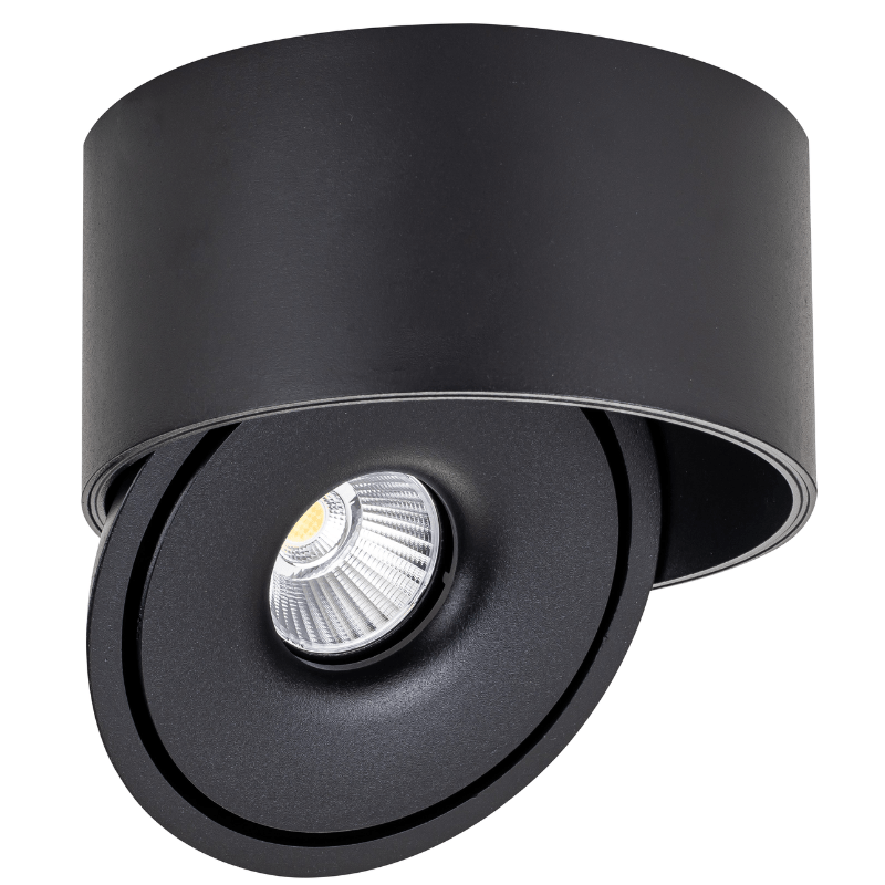 Spot LED en Saillie COB 30W Rond ø176mm Orientable CCT Noir - 3000K/4000K/6000K - Silamp France