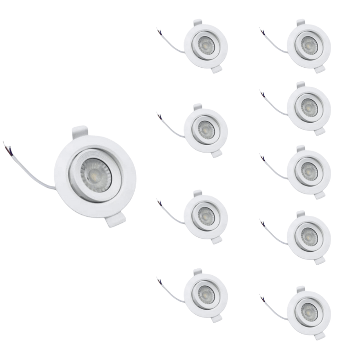 Spot LED Encastrable 9W CCT 38° Orientable - 3000K/4000K/6000K (Pack de 10)