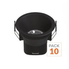 Spot LED Encastrable 9W IP44 Dimmable Noir CCT Ø85mm - 3000K/4000K/6500K - Pack de 10