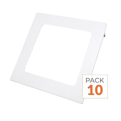 Spot LED Encastrable Carré BLANC 18W - Pack de 10