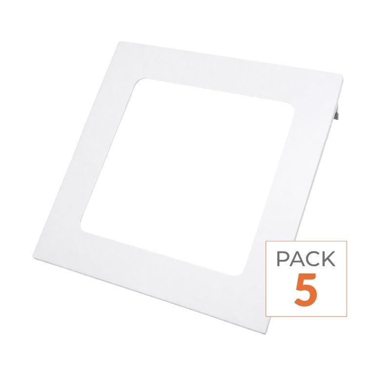 Spot LED Encastrable Carré BLANC 18W (Pack de 5) - Silamp France