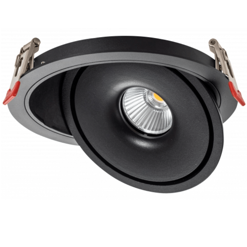 Spot LED Encastrable COB 30W Rond ø200mm Orientable CCT Noir - 3000K/4000K/6000K - Silamp France