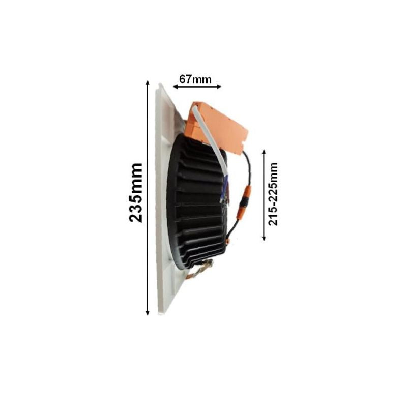 Spot LED Encastrable COB Carré 40W 235mm