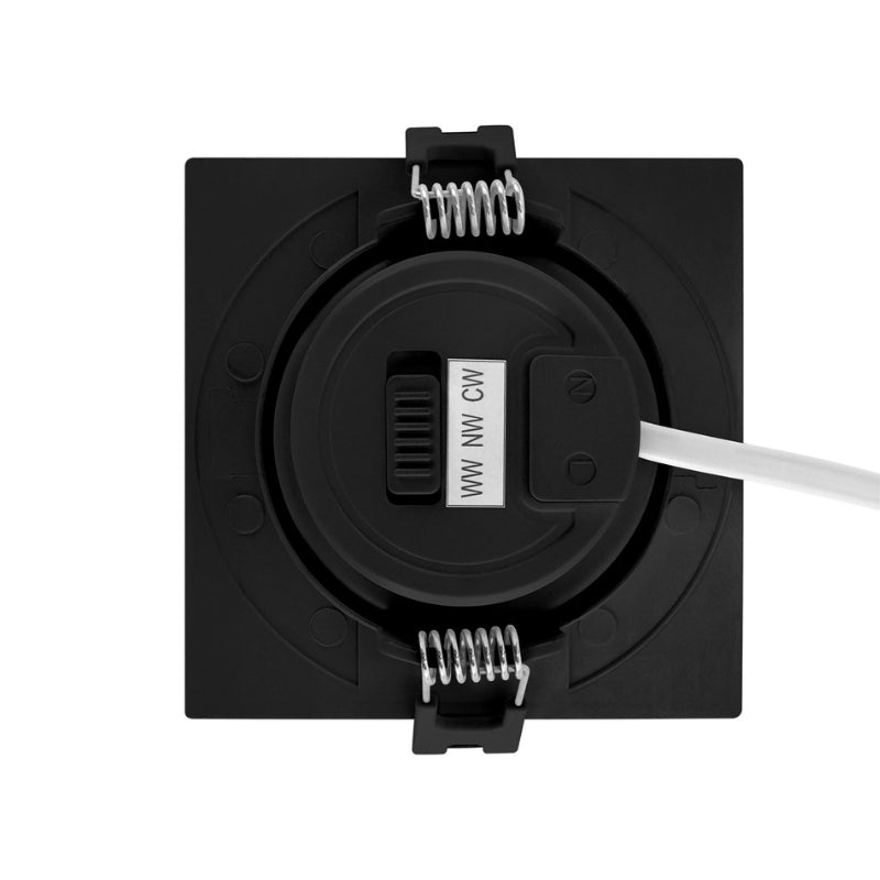 Spot LED Encastrable Orientable 5W Carré Noir SMD - Silamp France