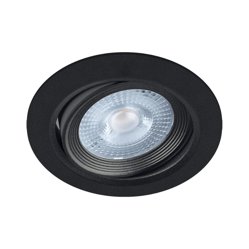 Spot LED Encastrable Orientable 5W Rond Noir SMD - Silamp France