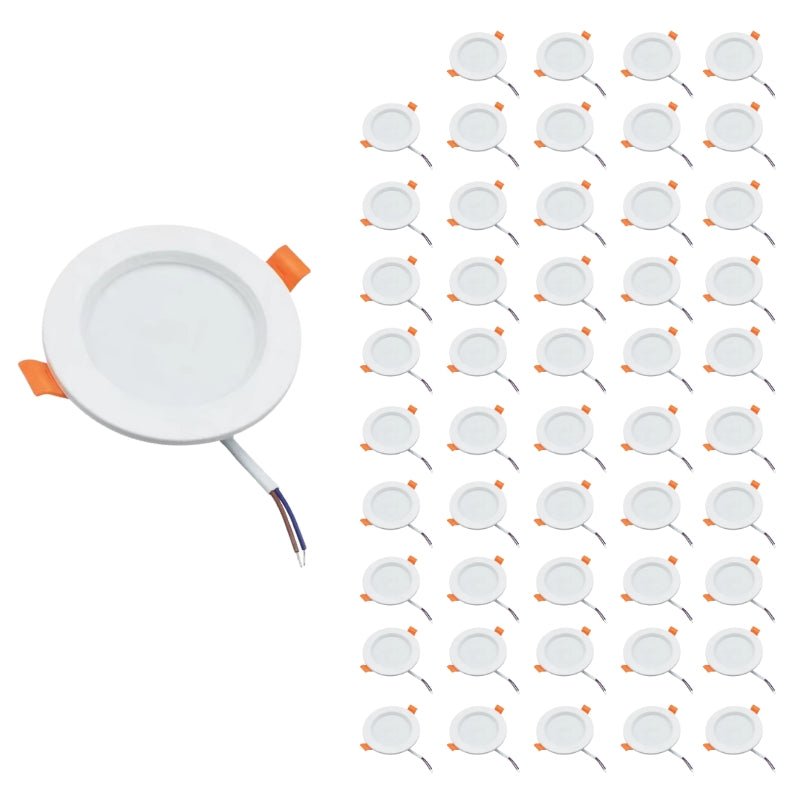 Spot LED Encastrable Plat Étanche 7W BLANC Transformateur Intégré (Pack de 50) - Silamp France
