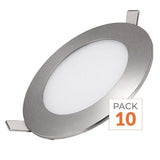 Downlight Dalle LED Extra Plate Ronde ALU 6W (Pack de 10)