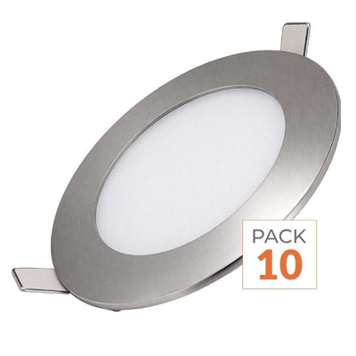 Downlight Dalle LED Extra Plate Ronde ALU 6W - Pack de 10