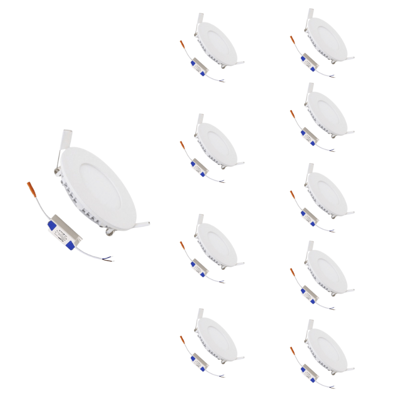 Spot LED Encastrable Rond BLANC 3W CCT - 3000K/4000K/6500K (Pack de 10) - Silamp France