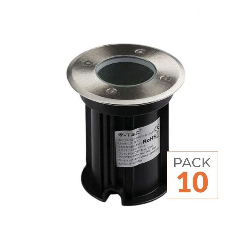 Spot LED Extérieur Encastrable IP65 pour Ampoule GU10 (Pack de 10) - Silamp France