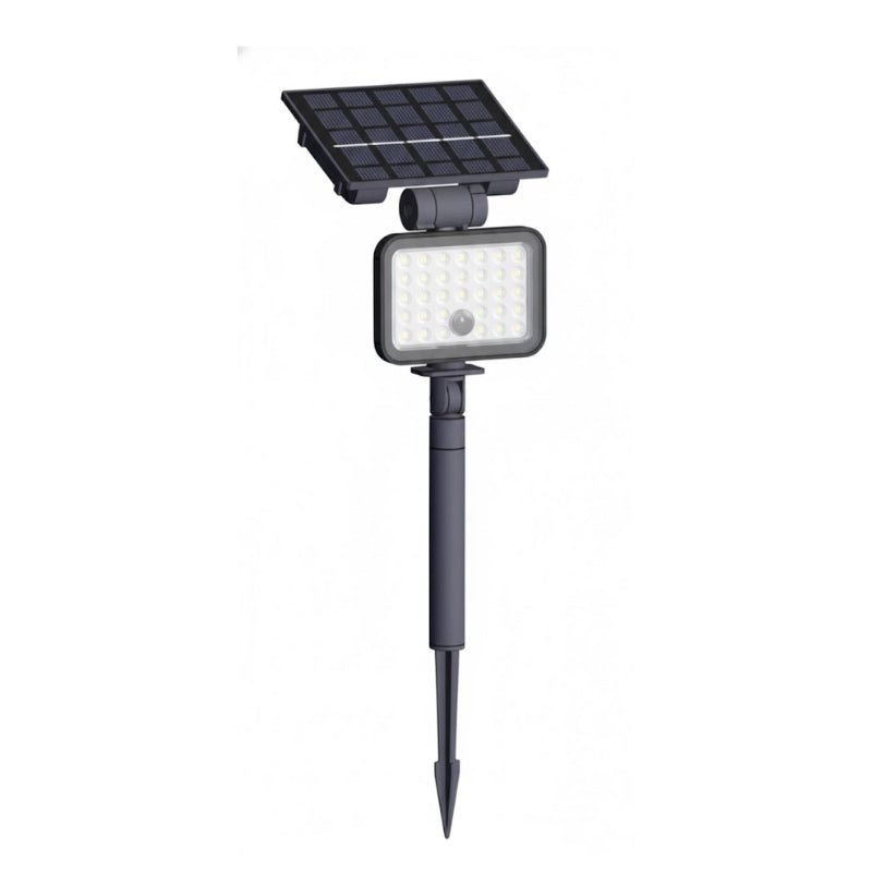 Spot LED Extérieur Étanche à Piquer IP65 Solaire 8W 1150lm 144lm/W avec Détecteur - Silamp France
