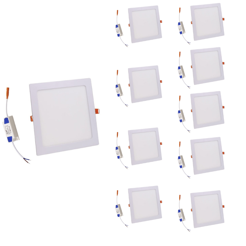 Spot LED Extra Plat Carré 12W Blanc CCT - 3000K/4000K/6000K ( Pack de 10 ) - Silamp France