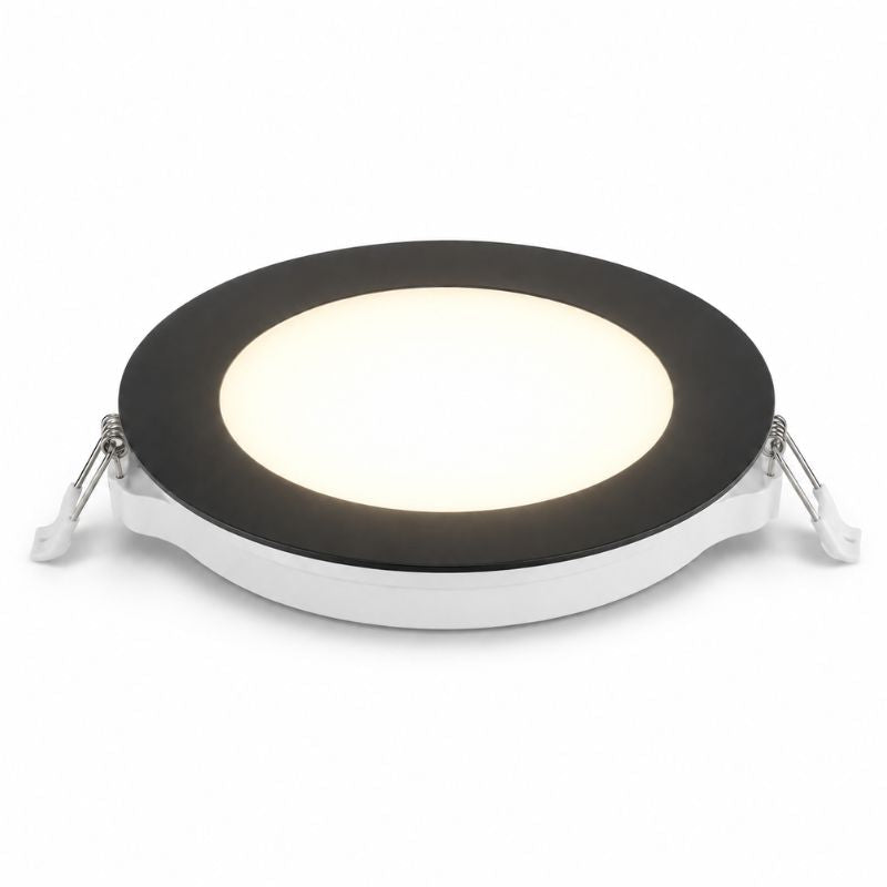 Spot LED Extra Plat Rond 12W Noir CCT IP54 Ø145mm - 2800K/4200K/6200K - Silamp France