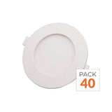 Spot LED Extra Plat Rond 6W Blanc (Pack de 40)