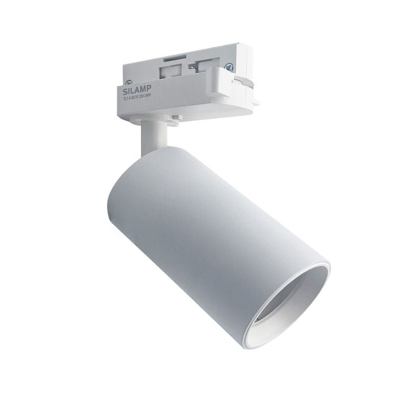 Spot LED sur rail 80° Monophasé BLANC pour ampoule GU10 - Silamp France