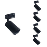 Spot LED sur rail 80° Monophasé NOIR pour ampoule GU10 (Pack de 5)