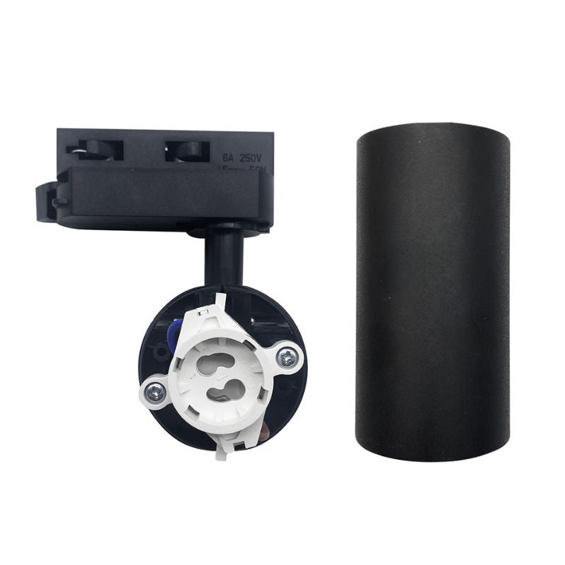 Spot LED sur rail 80° Monophasé NOIR pour ampoule GU10 (Pack de 5) - Silamp France