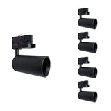 Spot LED sur rail 80° Triphasé NOIR pour ampoule GU10 (Pack de 5)