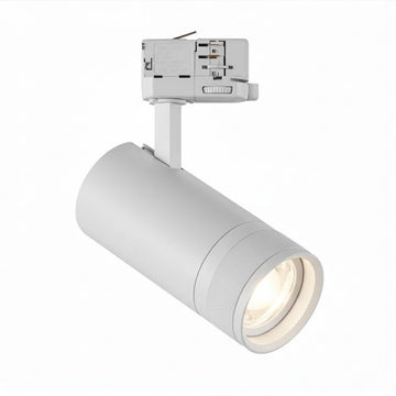Spot LED sur Rail Blanc Angle Ajustable Triphasé 30W 15-60° CCT TRIAC Dimmable - 3000K/4000K/6000K