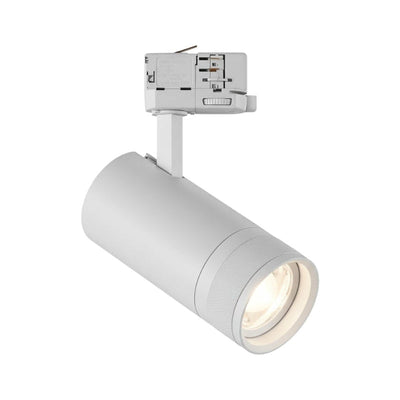 Spot LED sur Rail Blanc Angle Ajustable Triphasé 30W 15-60° CCT TRIAC Dimmable - 3000K/4000K/6000K