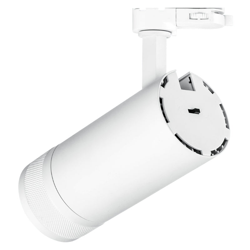 Spot LED sur Rail Blanc Angle Ajustable Triphasé 30W 15 - 60° CCT TRIAC Dimmable - 3000K/4000K/6000K - Silamp France