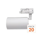Spot LED sur Rail Monophasé CCT 30W 60° Blanc - 3000K/4000K/6500K - Pack de 20