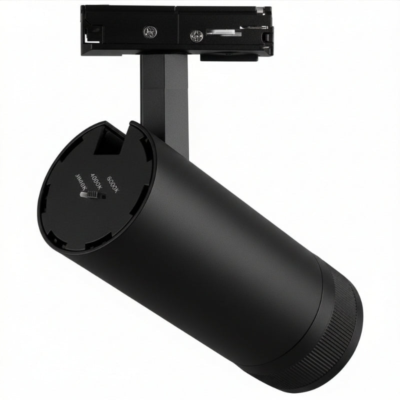 Spot LED sur Rail Noir Angle Ajustable Monophasé 30W 15 - 60° CCT TRIAC Dimmable - 3000K/4000K/6000K - Silamp France