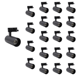 Spot LED sur Rail Triphasé CCT 20W 60° Noir - 3000K/4000K/6500K (Pack de 20)