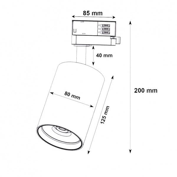 Spot LED sur Rail Triphasé CCT 30W 60° Noir - 3000K/4000K/6500K (Pack de 20) - Silamp France