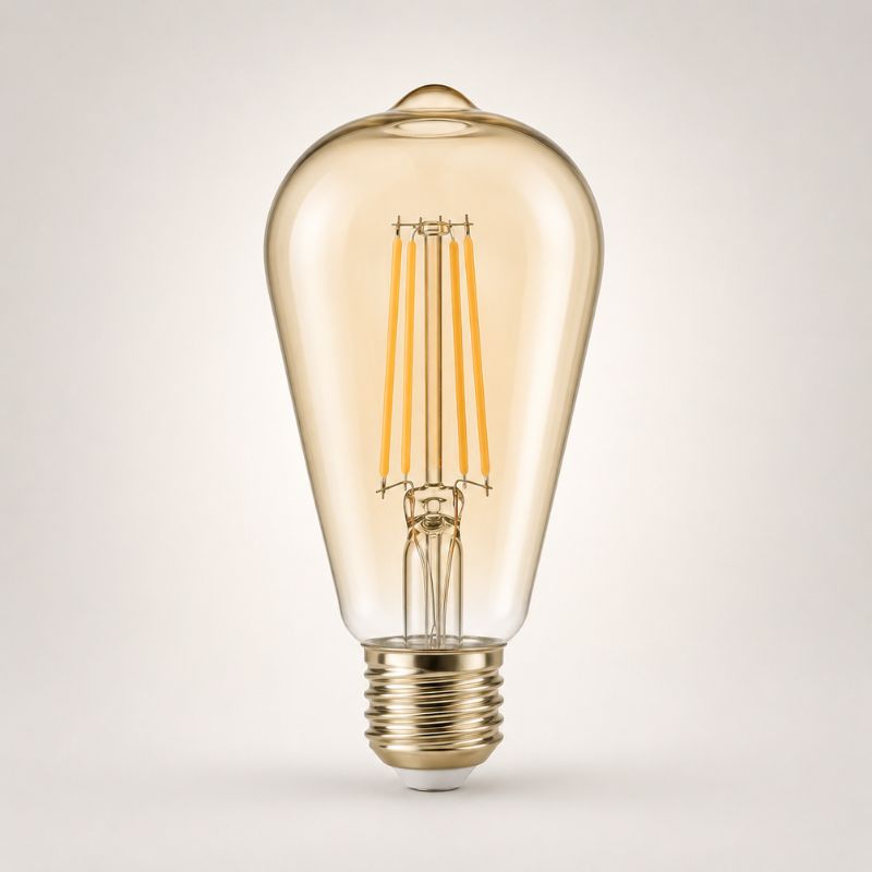 Ampoule LED Filament Connectée Wifi E27 4W Ambrée ST64 CCT