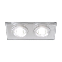Support Double Encastrable Verre et Chrome pour Ampoule LED GU10 + Douille