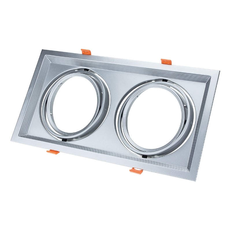 Support Double Orientable INOX Encastrable pour Ampoules LED AR111 - Silamp France