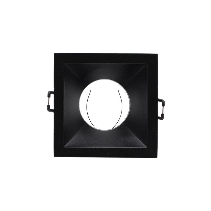 Support encastrable Spot Carré Noir Mat pour Ampoule GU10 - Silamp France