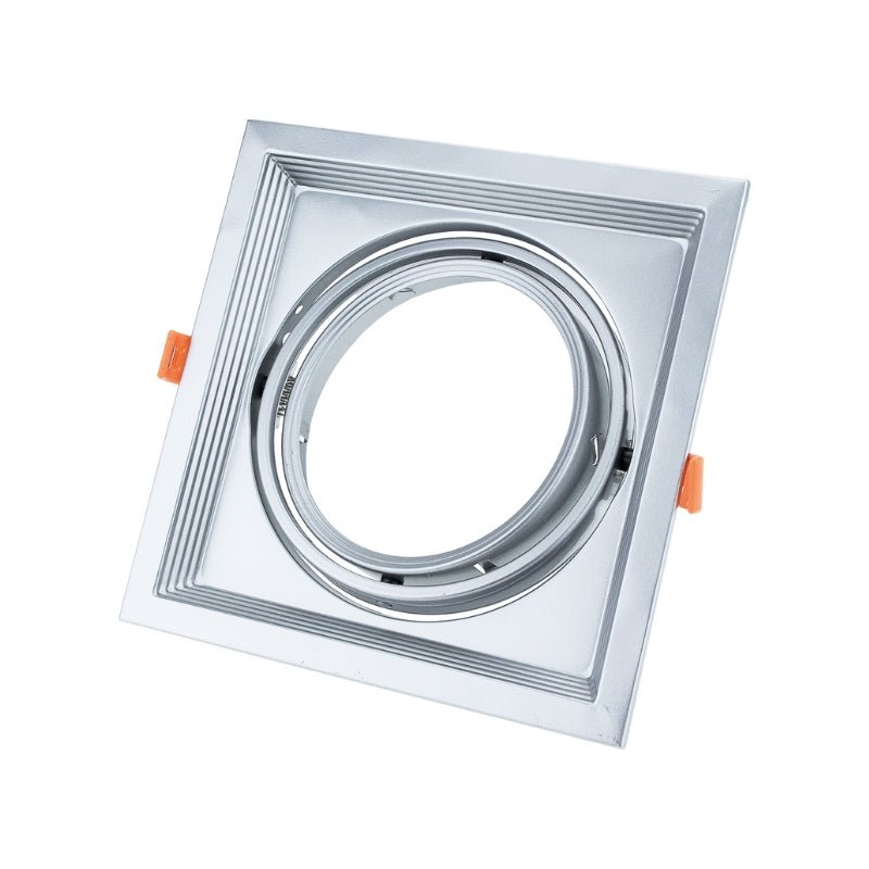 Support Simple Orientable INOX Encastrable pour Ampoule LED AR111 - Silamp France