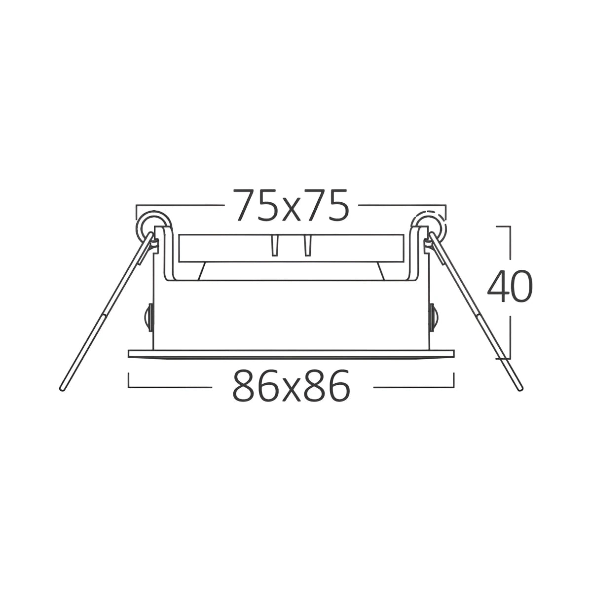 Support Spot Encastrable Carré Blanc - Silamp France
