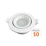 Support Spot Encastrable GU10 LED Orientable Rond BLANC (Pack de 10)