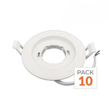 Pack de  10 - Support Spot Encastrable GX53 LED Rond BLANC